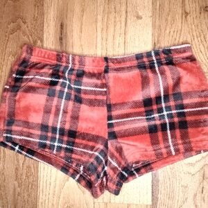 Red and Black Plaid Lounge Shorts